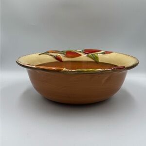 Clay Art Serrano Red Pepper Large Serving Bowl